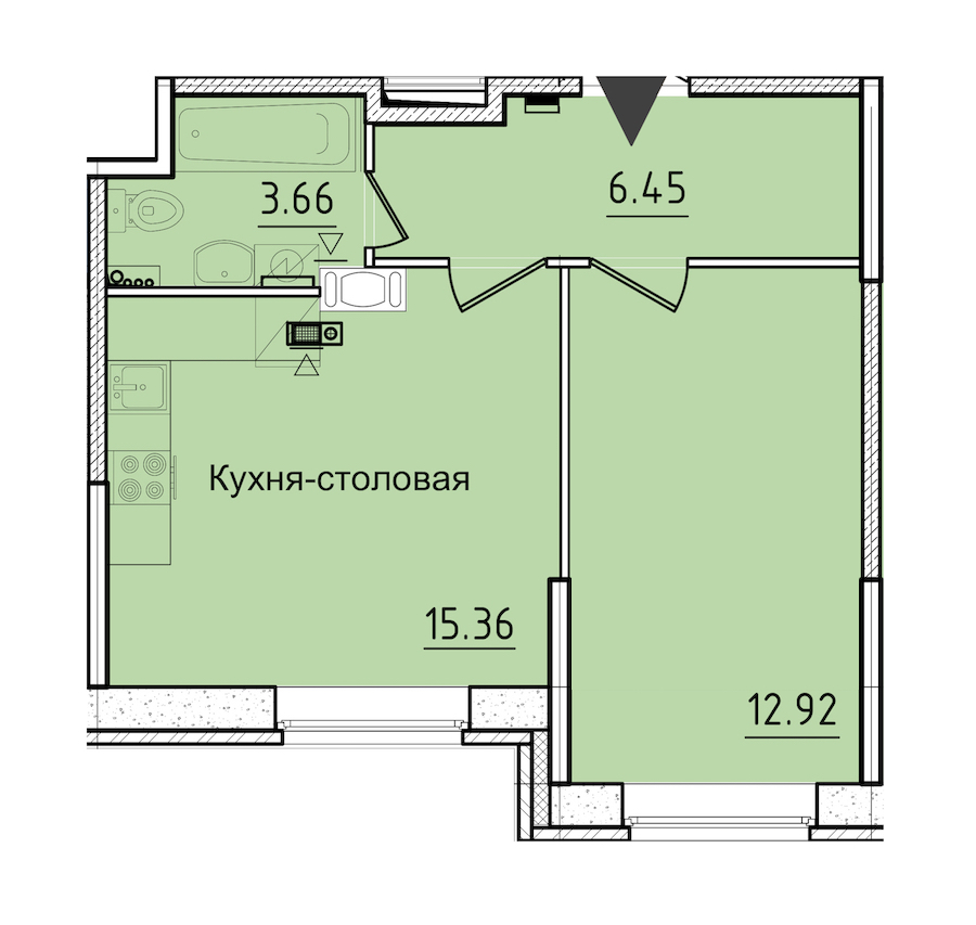 Студия в : площадь 20.13 м2 , этаж: 1 – купить в Санкт-Петербурге